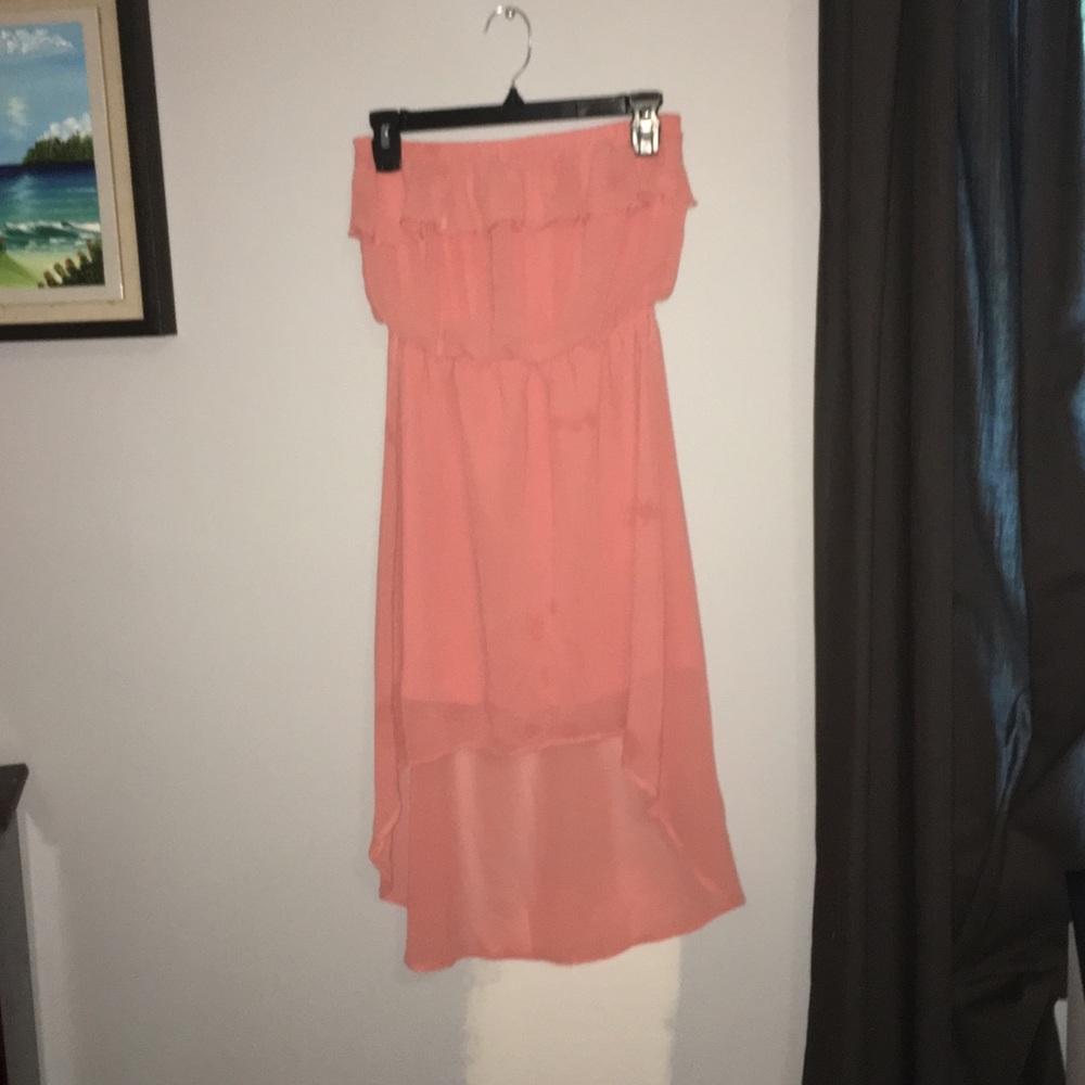 high low peach dress